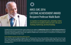 Prof. Malik Badri Receives AMSS (UK) Award