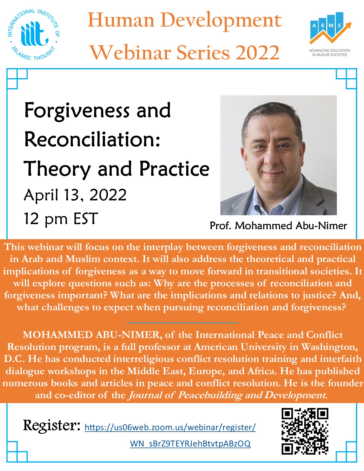 Prof. Mohammed Abu-Nimer on Forgiveness and Reconciliation: Theory and Practice